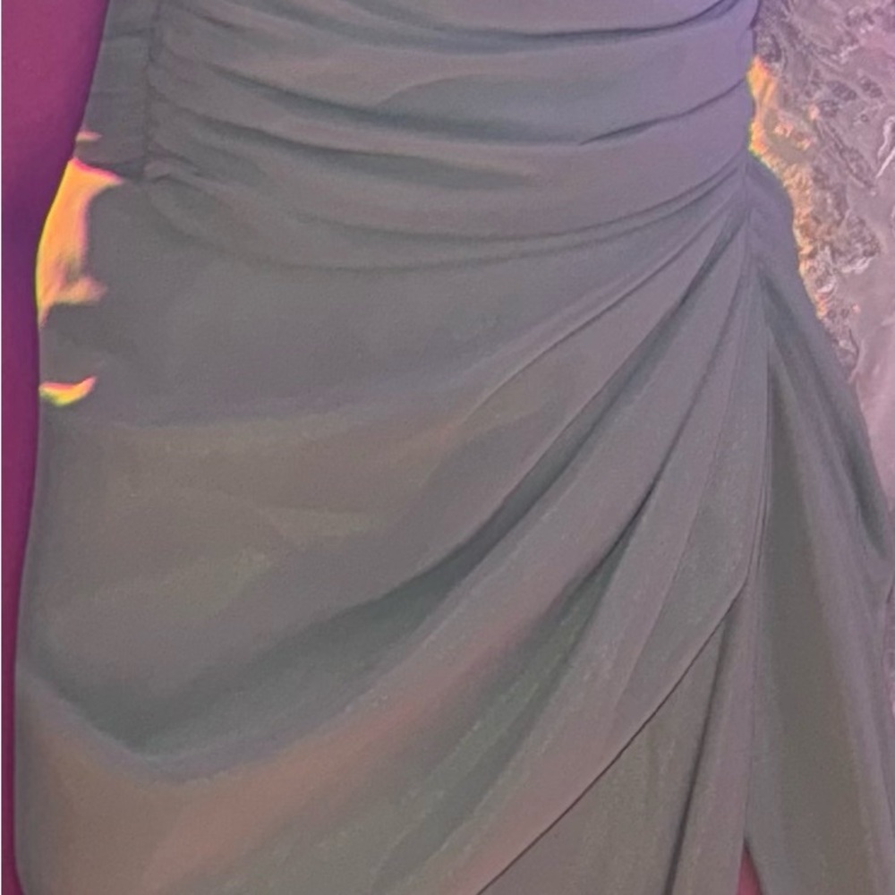 Gray Draped Evening Skirt
